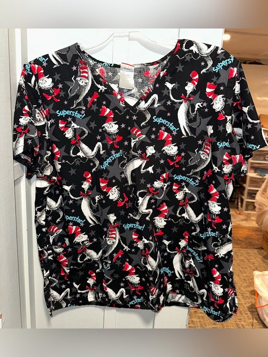 Dr. Seuss Tops - Dr. Seuss Black Scrub top women’s size xl